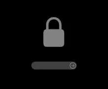 Startup screen with a padlock and a password field, shown when a firmware password is set.