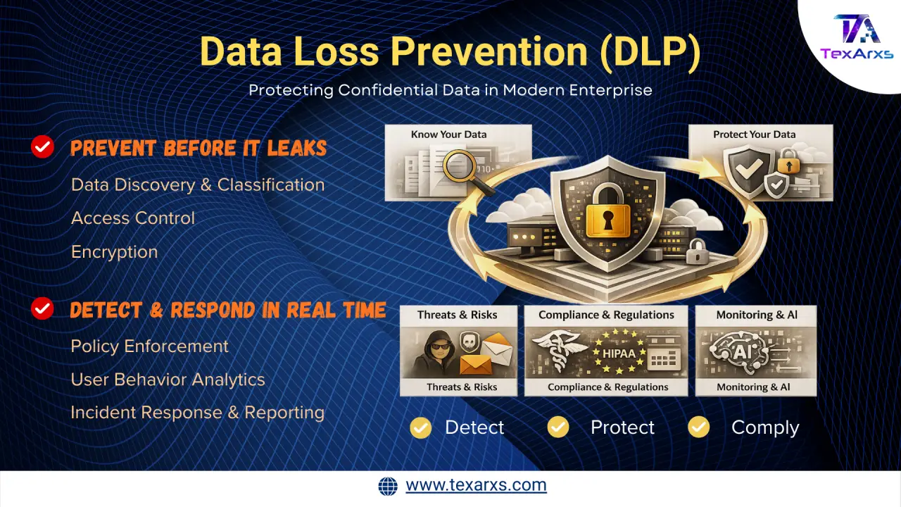 Banner: data loss prevention, protecting confidential data. Prevent before it leaks, detect and respond in real time.