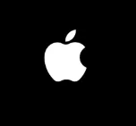 Startup screen with the Apple logo on a black background.