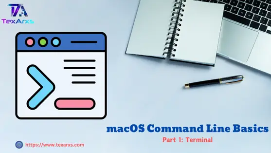 Terminal icon illustration titled "macOS command line basics, part 1: Terminal".