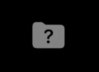Startup screen showing a folder with a flashing question mark.