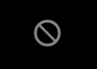 Startup screen showing a circle with a line through it (prohibitory symbol).